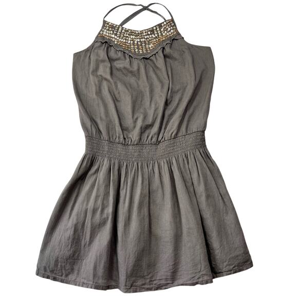 Old Navy Dress Sequin Summer Taupe Size Medium Vintage Mini - Picture 2 of 10